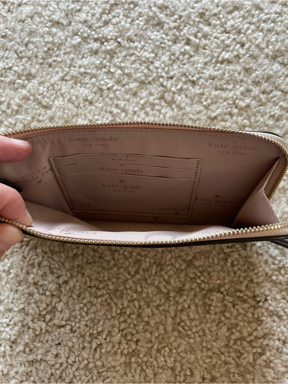Kate Spade Cream Pebbled Leather Wristlet View 6